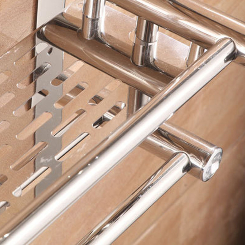 Настінна полиця у ванну Light Shelf 58х40х15см на 3 яруси LS-7823 Silver