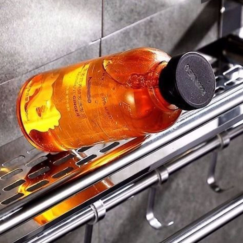 Настінна полиця у ванну Light Shelf 58х40х15см на 3 яруси LS-7823 Silver