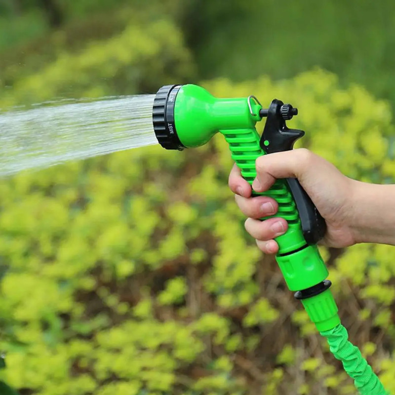 Поливальний шланг 10 м з котушкою і розпилювачем на 7 режимів CT-1212 Green