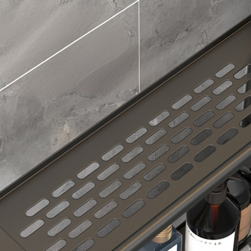 Полка Light Shelf металическая настенная для ванной комнаты 40х16х15см с вешалкой для полотенец LS-7819 Black