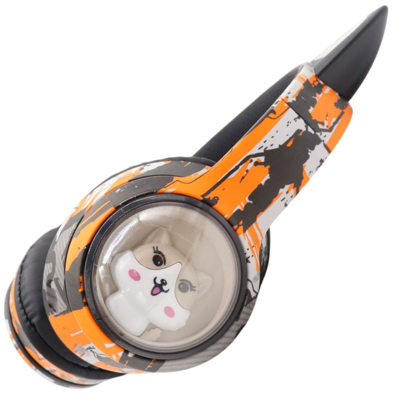 Бездротові навушники з вушками і LED-підсвіткою Loco Ears LE-1092 Orange