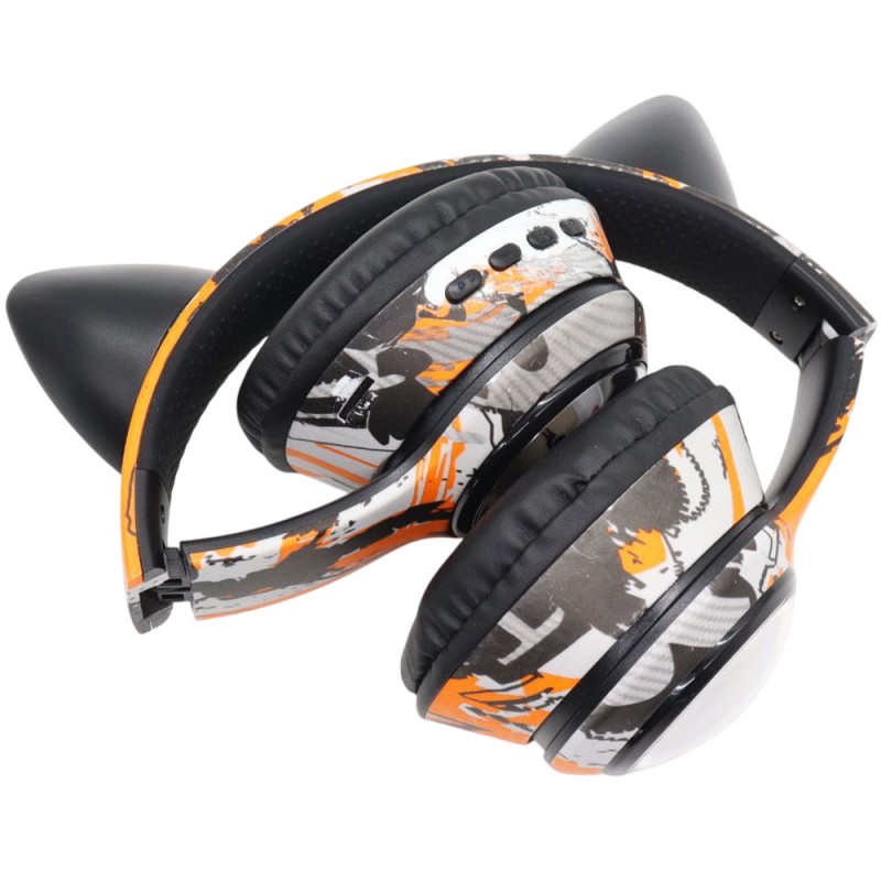 Бездротові навушники з вушками і LED-підсвіткою Loco Ears LE-1092 Orange