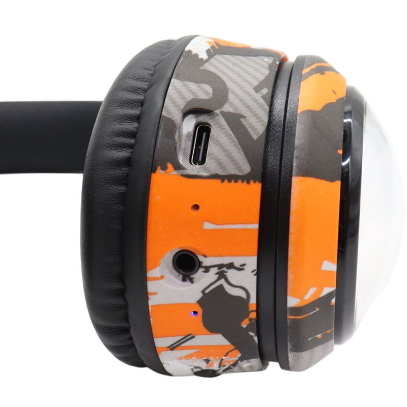 Бездротові навушники з вушками і LED-підсвіткою Loco Ears LE-1092 Orange