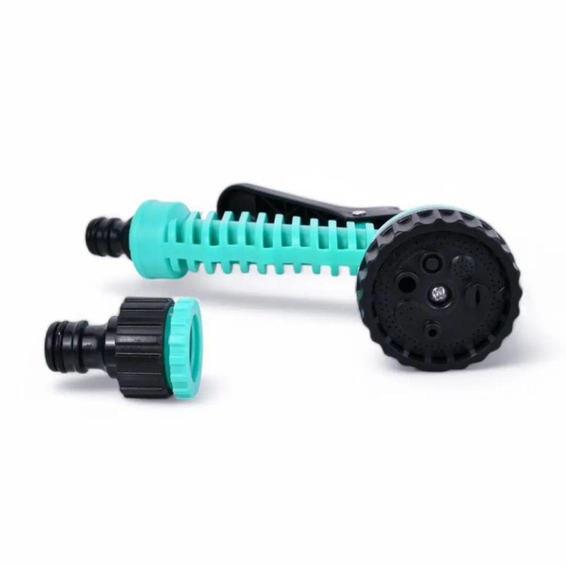 Розтяжний поливальний шланг 22,5м з розпилювачем на 7 режимів Expandable Garden Hose K-75FT Turquoise Розтяжний поливальний шланг 22,5м з розпилювачем на 7 режимів Expandable Garden Hose K-75FT Turquoise