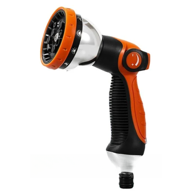 Насадка на шланг для поливу пістолет-розпилювач з 10 режимами високого тиску WATER GUN PRO 1292 Orange Насадка на шланг для поливу пістолет-розпилювач з 10 режимами високого тиску WATER GUN PRO 1292 Orange