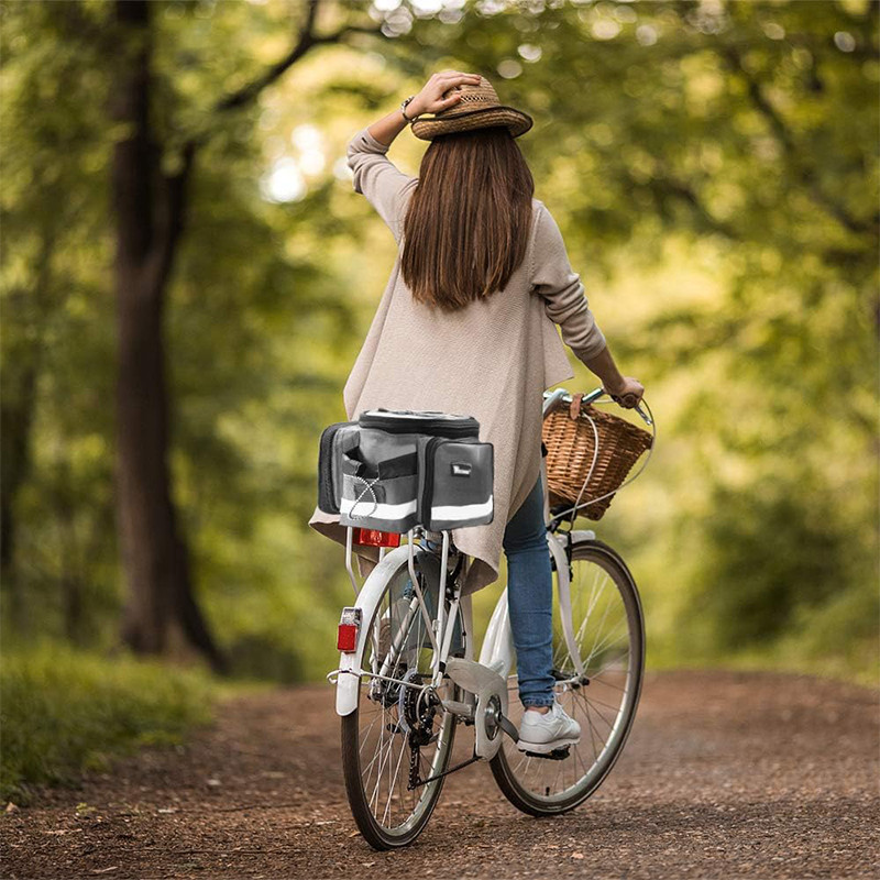 Сумка 3 в 1 на багажник велосипеда розкладна сумка-штани West Biking PRO 1298 Gray Сумка 3 в 1 на багажник велосипеда розкладна сумка-штани West Biking PRO 1298 Gray