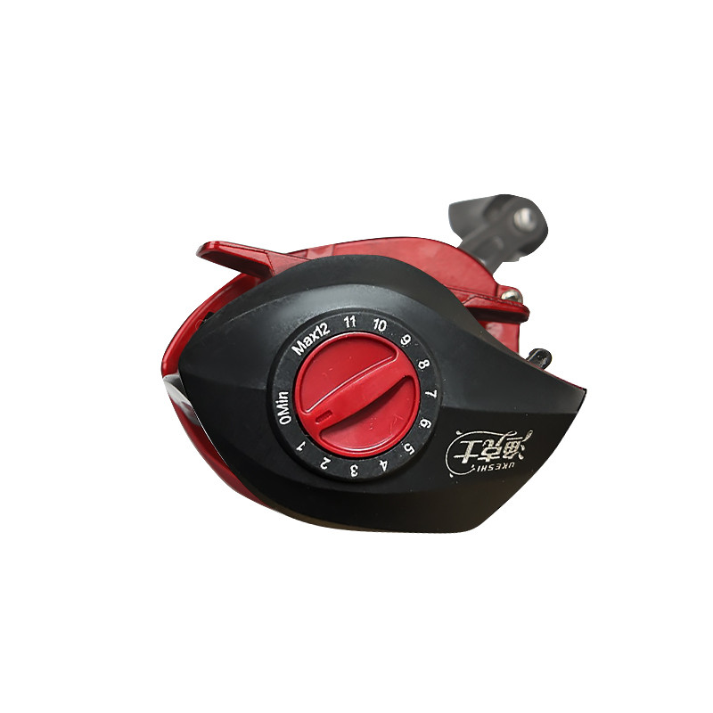 Котушка рибальська мультиплікаторна для спінінга права рука Yumoshi AK 200 Black-Red Right