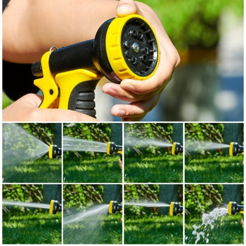 Насадка на шланг для поливу пістолет-розпилювач з 10 режимами високого тиску WATER GUN PRO 1290 Yellow Насадка на шланг для поливу пістолет-розпилювач з 10 режимами високого тиску WATER GUN PRO 1290 Yellow
