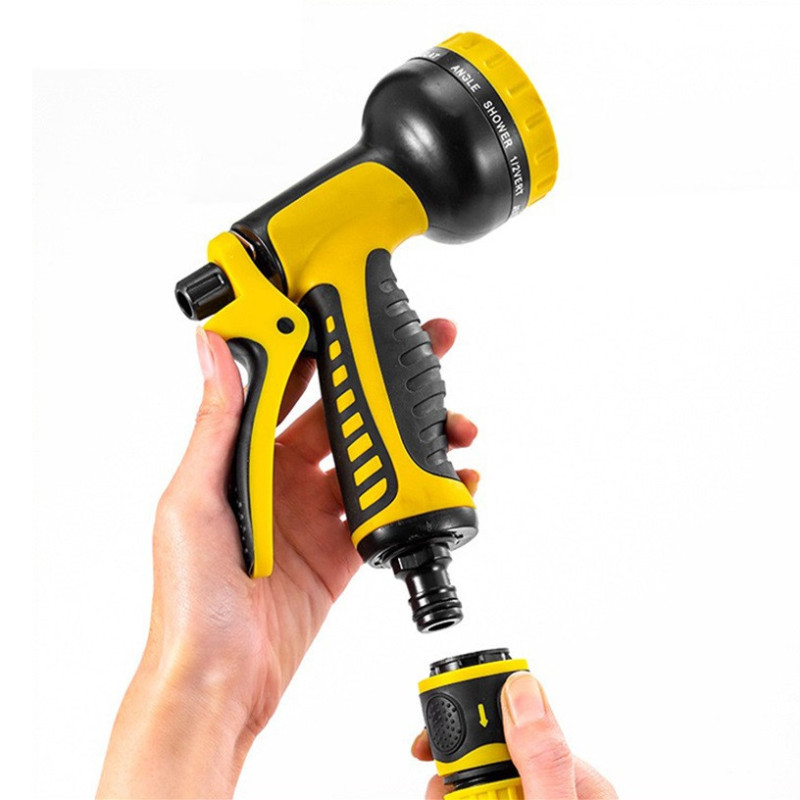 Насадка на шланг для поливу пістолет-розпилювач з 10 режимами високого тиску WATER GUN PRO 1290 Yellow Насадка на шланг для поливу пістолет-розпилювач з 10 режимами високого тиску WATER GUN PRO 1290 Yellow