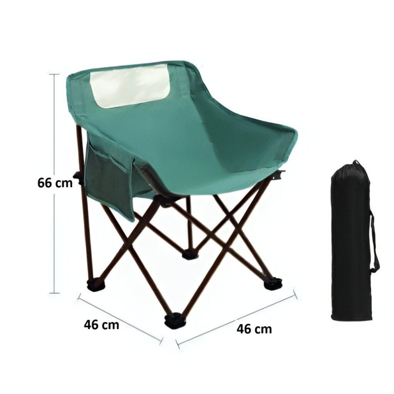 Складаний стілець туристичний зі спинкою 46х46х66см Easy Camping (EC-1214) Green Складаний стілець туристичний зі спинкою 46х46х66см Easy Camping (EC-1214) Green