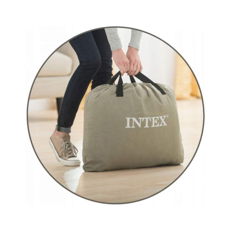 Полуторноя надувная кровать 191 x 137 x 33см, матрас с встроенным электронасосом Intex 67768 Gray