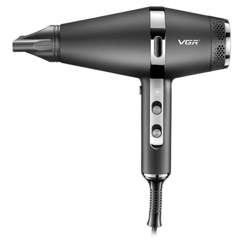 Професійний фен для волосся з 3 насадками, Turbo режимом та іонізацією VGR V-451 2200Вт Black