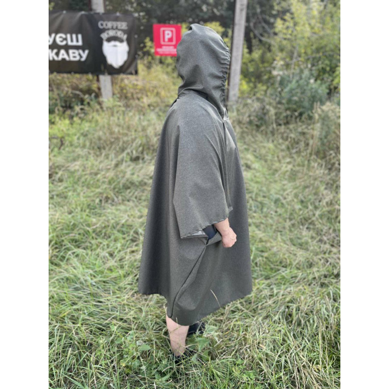 Тактичний дощовик Пончо Raincoat водонепроникний плащ One Size (khaki) накидка від дощу