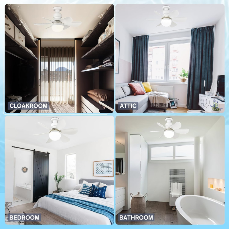 Лампа-вентилятор стельовий E31 40W з регулюванням швидкості та дистанційним керуванням PO-1232 White