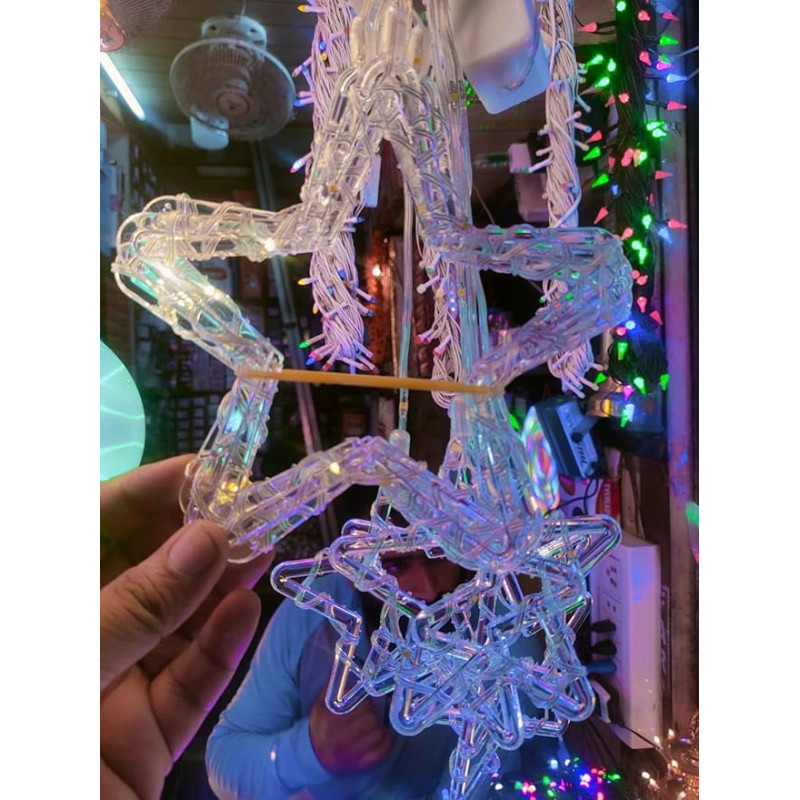 Гірлянда Штора зірки теплий колір 8 режимів розмір 3*0,8 м SFK-20