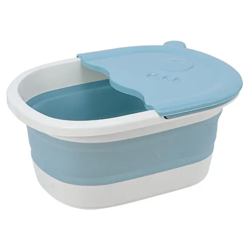 Ванночка масажер для ніг складана з міцного пластику 39х30х18см Blue