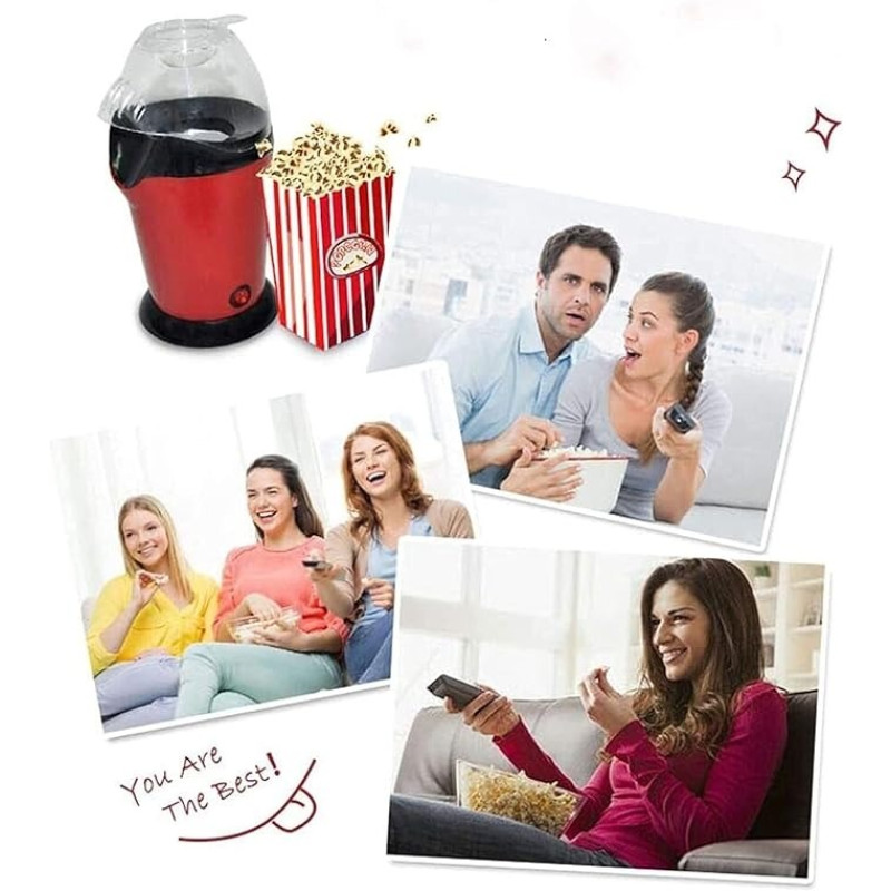 Міні апарат для приготування попкорну домашня попкорниця 1200Вт MA-6 Red