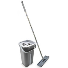 Швабра з відром 5л з віджимом телескопічна ручка Stenson MH-3554Y Grey (ST1092)