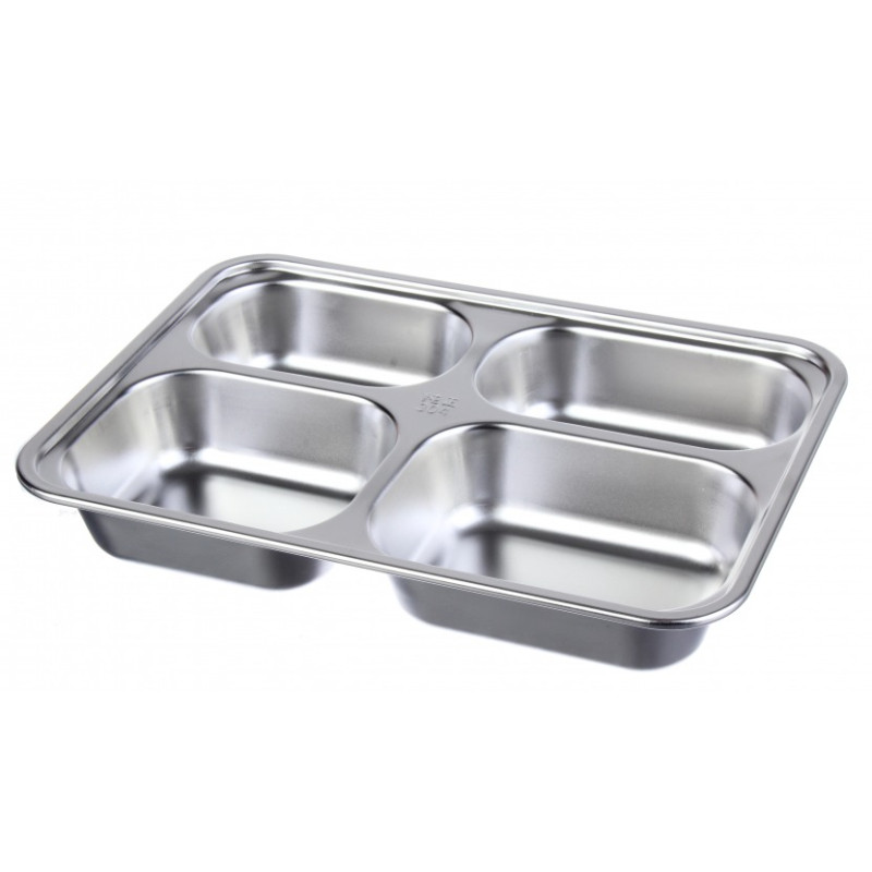 Ланч-бокс із підігрівом їжі за допомогою гарячої води сталева чаша на 4 відсіки 1500мл з підставкою для телефону MA-2000 Blue