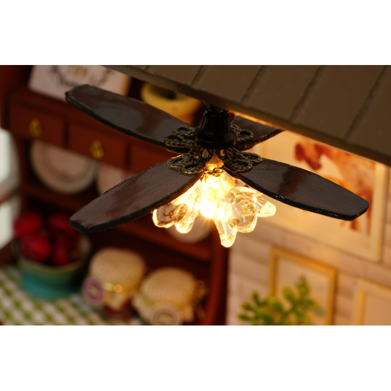 3D Румбокс конструктор ляльковий будинок Вітальня з верандою та каміном DIY Cute Room 8008-D