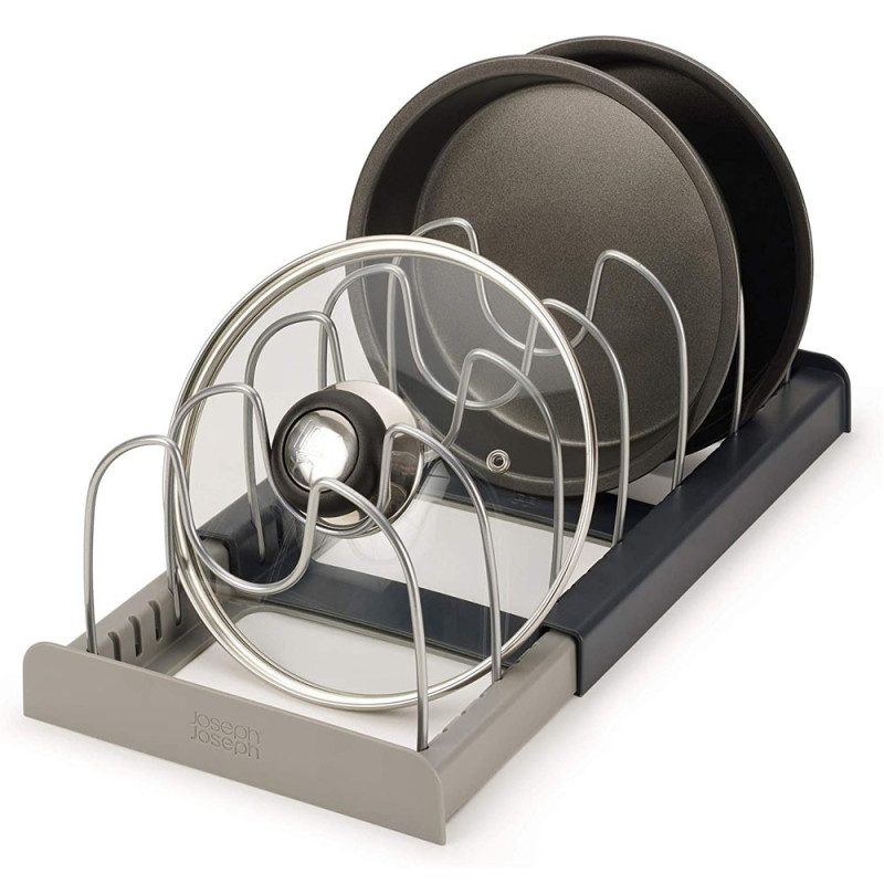 Органайзер розсувний для кришок і посуду з піддоном Easy Save ES-8765 Grey