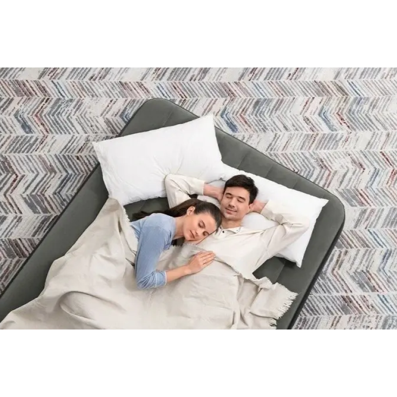 Надувний флокований двомісний матрац ПВХ з велюровим покриттям до 300кг Bestway 6713M 191x137x25см Olive