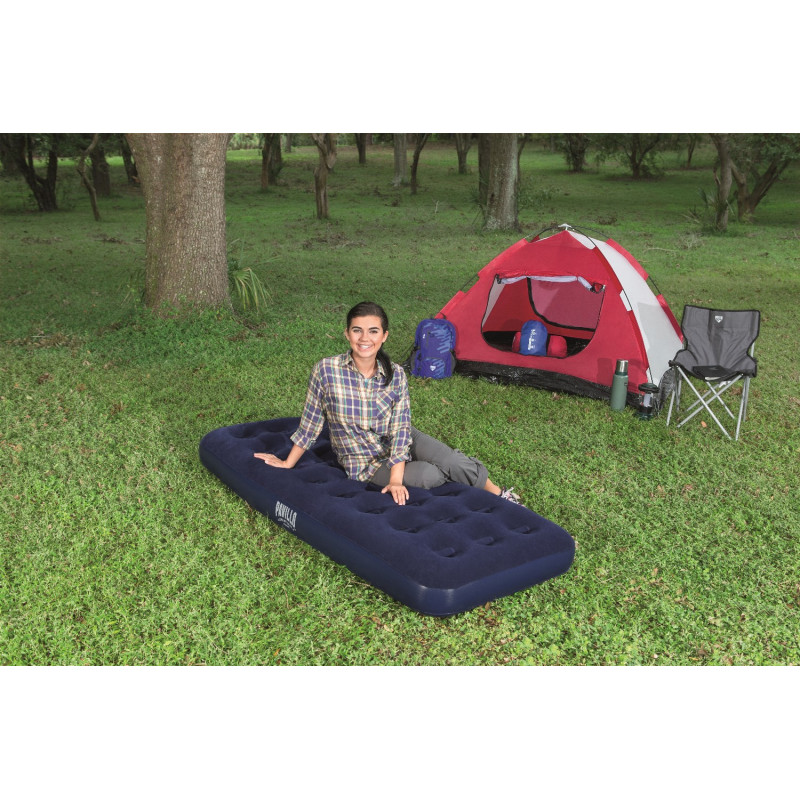 Матрац надувний для кемпінгу одномісний з велюровим покриттям до 100кг Bestway 67000 185x76x22см