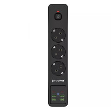 Мережевий фільтр на 4 розетки + 4 USB + 2 Type-C безпечний подовжувач Хаб 2м Power Strip P-04 Black