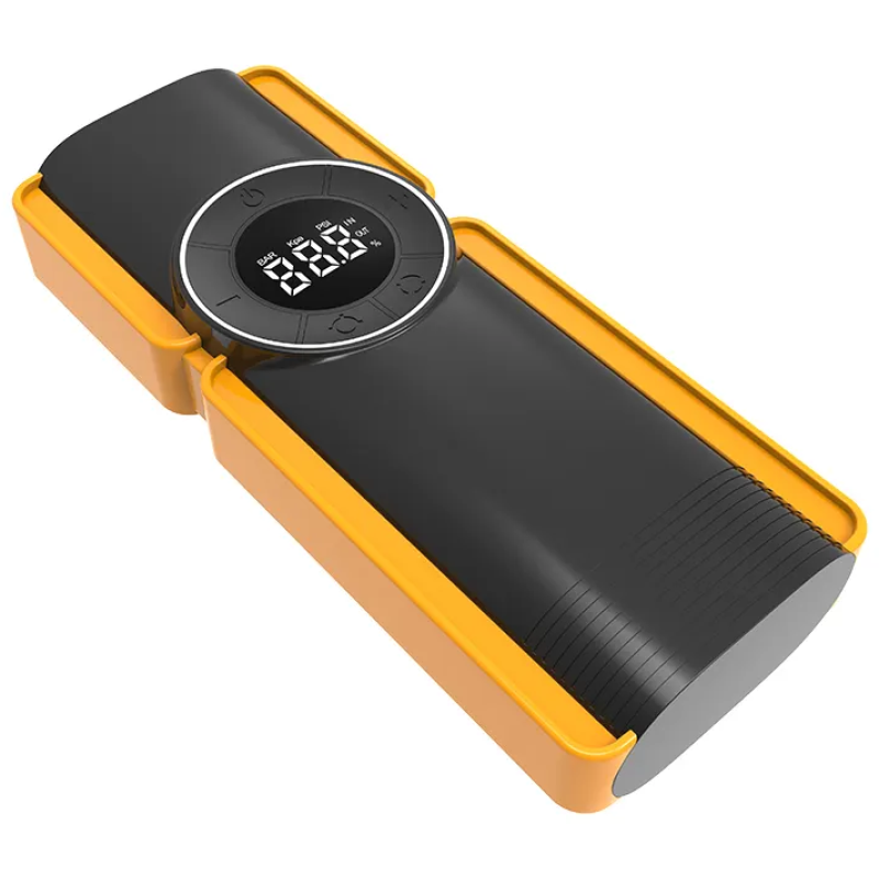 Пускозарядний пристрій з компресором портативний акумулятор для автомобіля з дисплеєм та ліхтарем Li-Pol 8000мАч 3.7В Remax CP-F77 Black/Yellow