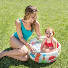 Надувний басейн дитячий від 1 року Intex 57106 Динозаврики 61х22см 33л 3 камери Різнокольоровий
