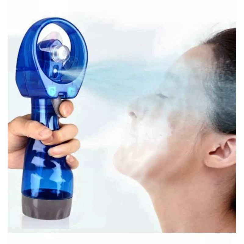 Ручний вентилятор з розпиленням води на батарейках Water Spray Fan 6412 портативний зволожувач (кондиціонер)
