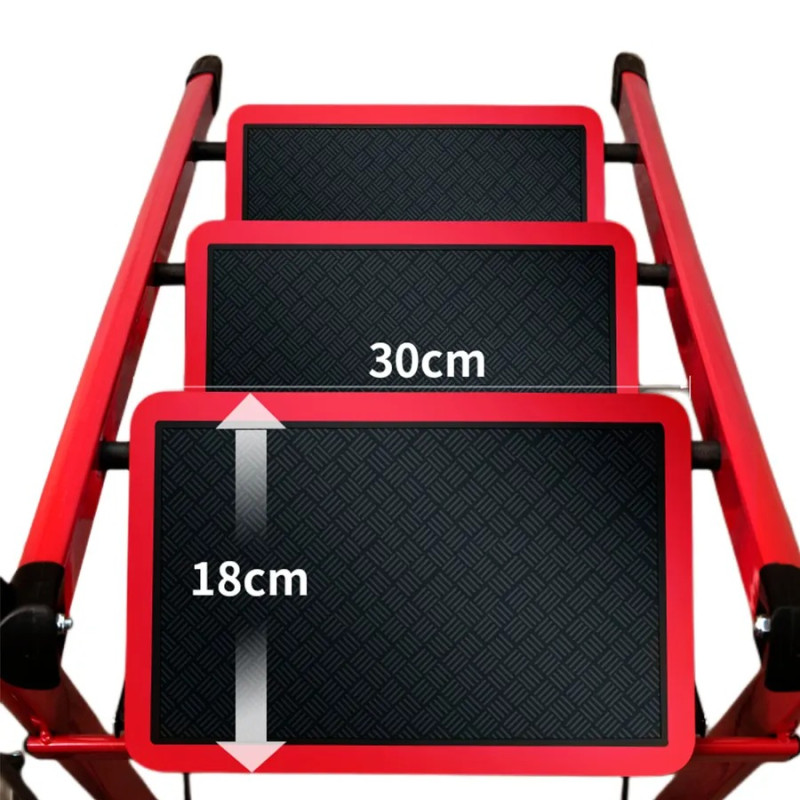Драбина на 3 щаблі складні міцні сходи до 150кг Red