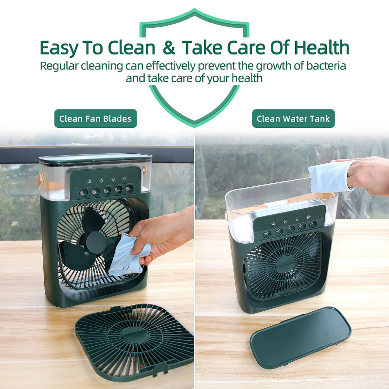 Портативний вентилятор-кондиціонер 3в1 зі зволожувачем, TYPE-C і LED-підсвіткою Humidity Fan HF-2180 White