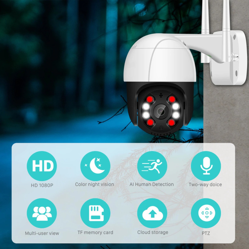 Камера відеоспостереження вулична PTZ WiFi Outdoor Camera ICSEE 3MP Білий