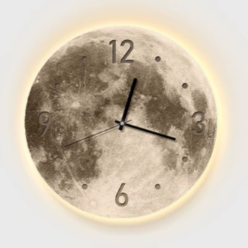 Настінний LED годинник "Місяць" 50x50см з led підсвічуванням арабські цифри Moon Led (ML-0989)