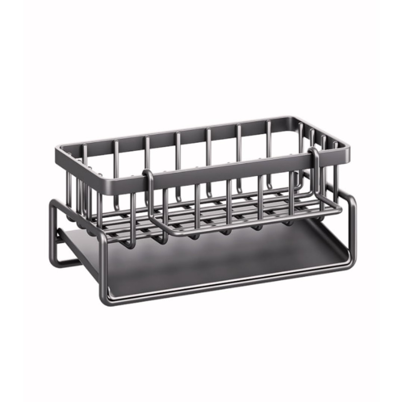 Органайзер металевий 23х9х11см для миття посуду і кухонного приладдя LS-7825 Grey