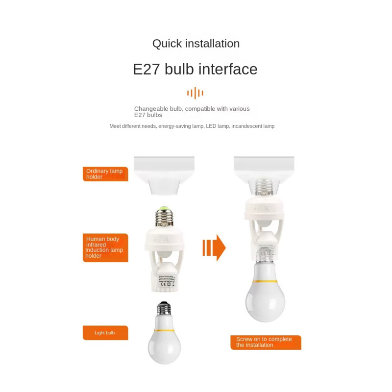 Розумний патрон для ламп з датчиком руху і налаштуваннями Smart lamp SL-6675 White