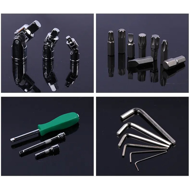 Набір інструментів із 172 предметів Repair Tool хромованадієва сталь для ремонту та обслуговування в пластиковому кейсі Green