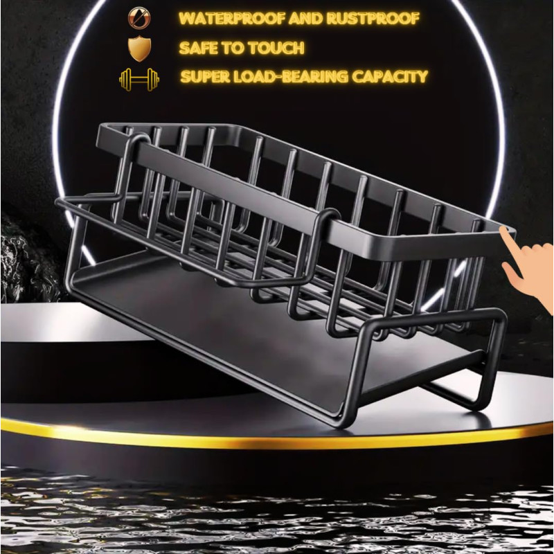 Органайзер металевий 23х9х11см для миття посуду і кухонного приладдя LS-7825 Grey