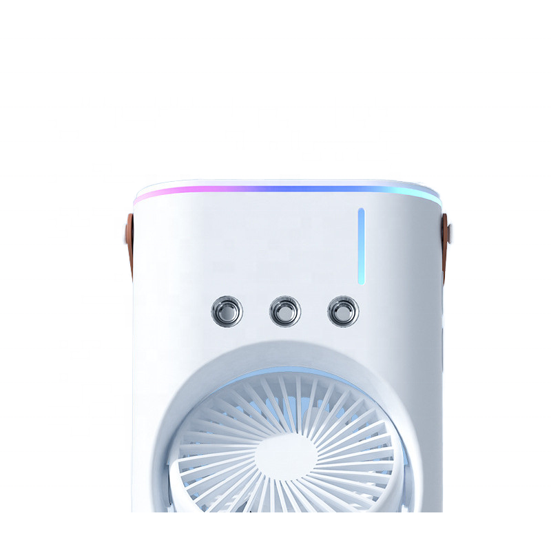 Портативний USB вентилятор-зволожувач з автоповоротом та LED підсвічуванням дворівневий Mini Fan MF-2185 White Портативний USB вентилятор-зволожувач з автоповоротом та LED підсвічуванням дворівневий Mini Fan MF-2185 White