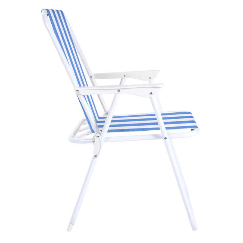 Стілець складаний 76X50X51 cм. метал+тканина для дачі та пікніка EC-0988 Blue Стілець складаний 76X50X51 cм. метал+тканина для дачі та пікніка EC-0988 Blue