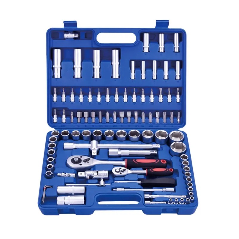 Набір інструментів з 94 предметів Repair Tool для ремонту та обслуговування хромованадієва сталь у пластиковому кейсі Blue