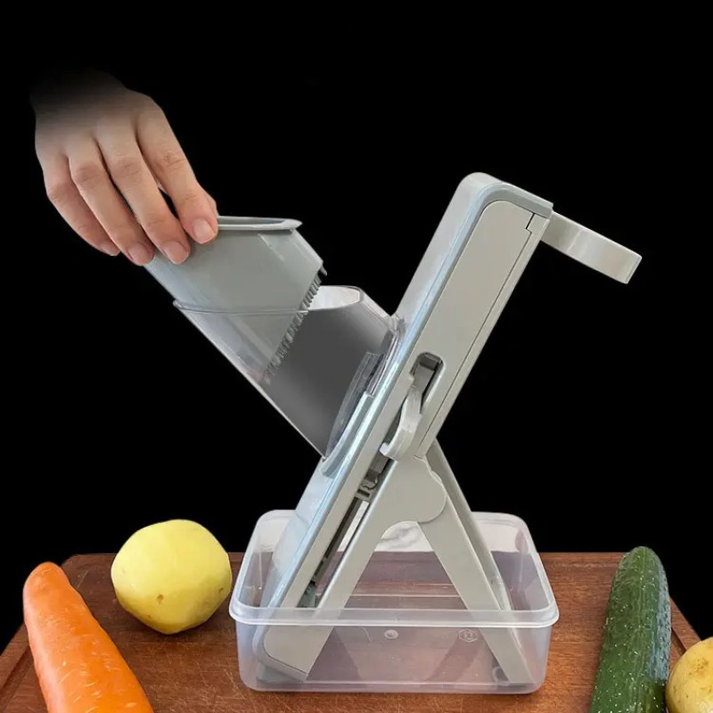 Багатофункціональна овочерізка подрібнювач Vegetable Cutter для овочів та фруктів ножі з нержавіючої сталі Grey