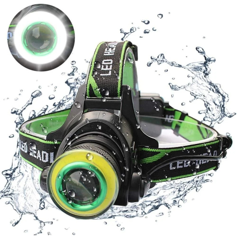 Ліхтарик налобний акумуляторний високої потужності 4 режими свічення BAILONG BL-T107-T6 Black/Green Ліхтарик налобний акумуляторний високої потужності 4 режими свічення BAILONG BL-T107-T6 Black/Green