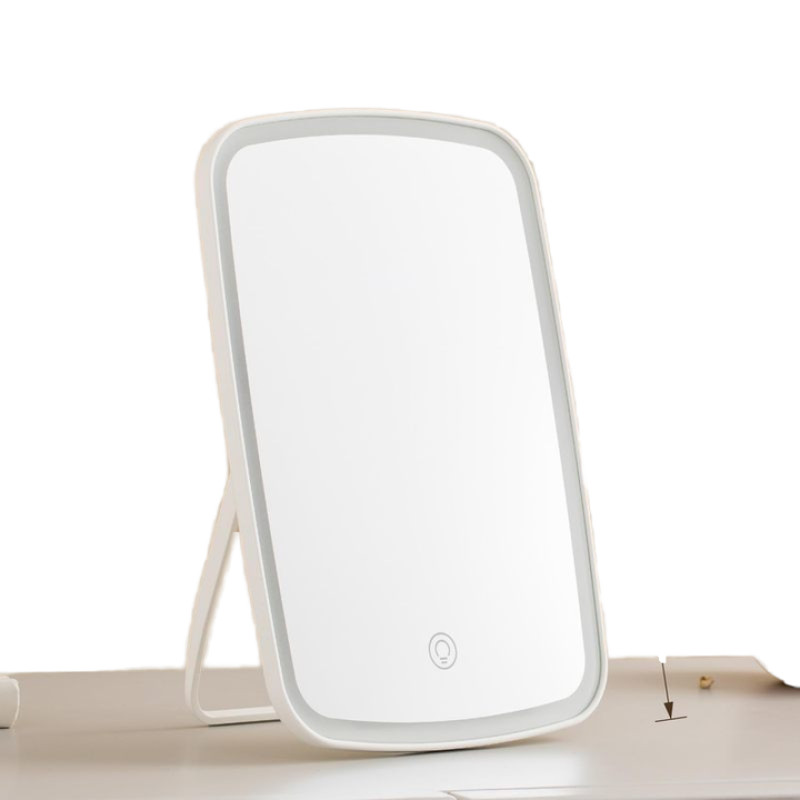 Складне дзеркало для макіяжу сенсорне з LED підсвічуванням на акумуляторі Beauty Mirror BM-0912 White