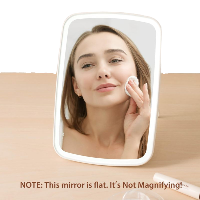 Складне дзеркало для макіяжу сенсорне з LED підсвічуванням на акумуляторі Beauty Mirror BM-0912 White