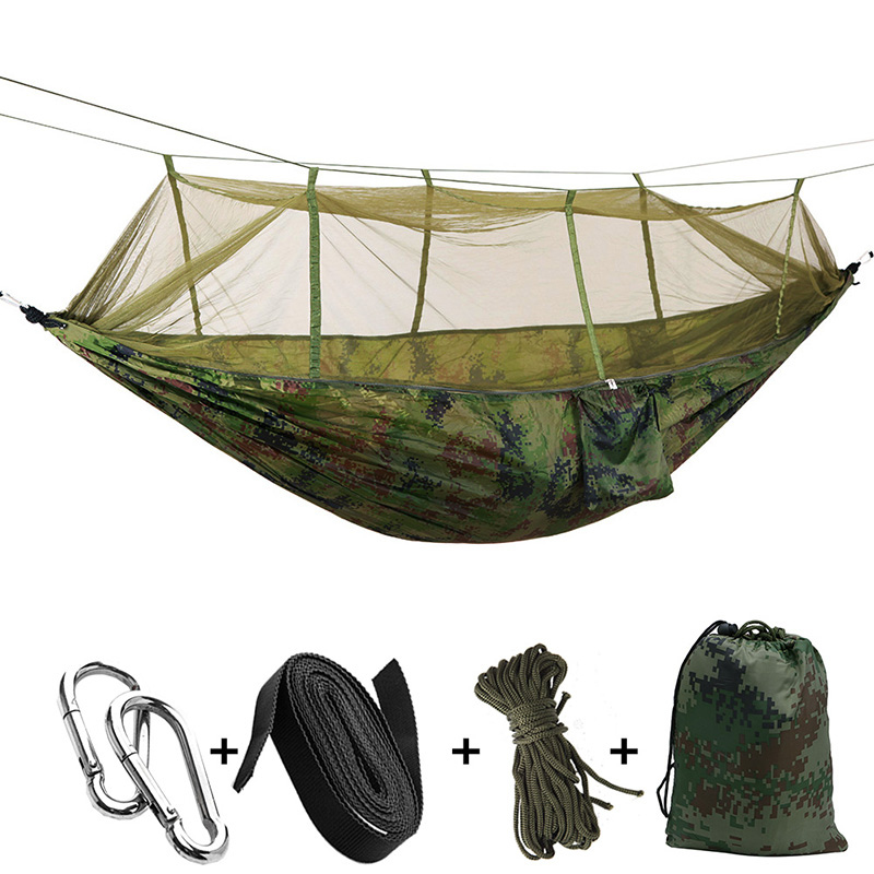 Гамак туристичний Easy Camping з москітною сіткою до 300кг EC-9812 Green