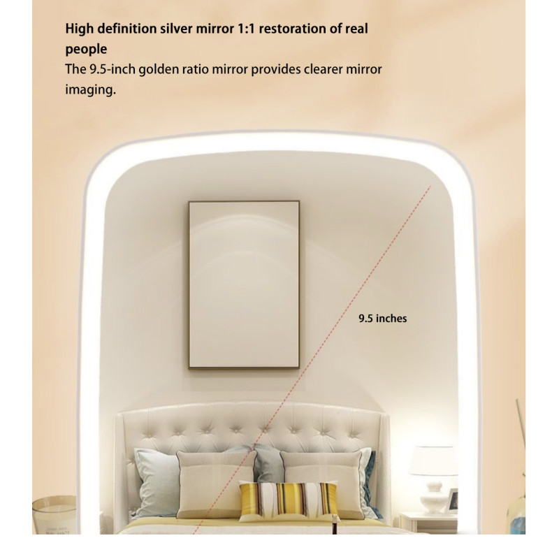 Складне дзеркало для макіяжу сенсорне з LED підсвічуванням на акумуляторі Beauty Mirror BM-0912 White