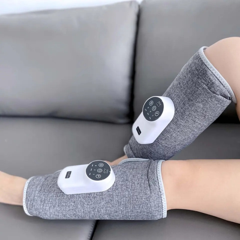 Бездротовий масажер на ногу повітряно-компресійний з 3 режимами Grey
