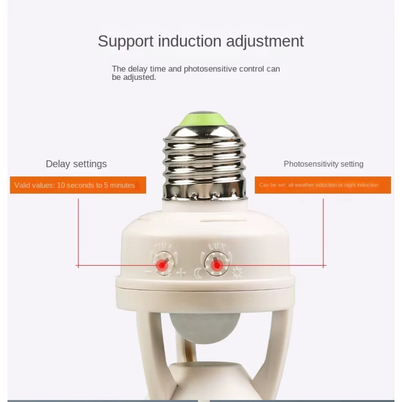 Розумний патрон для ламп з датчиком руху і налаштуваннями Smart lamp SL-6675 White